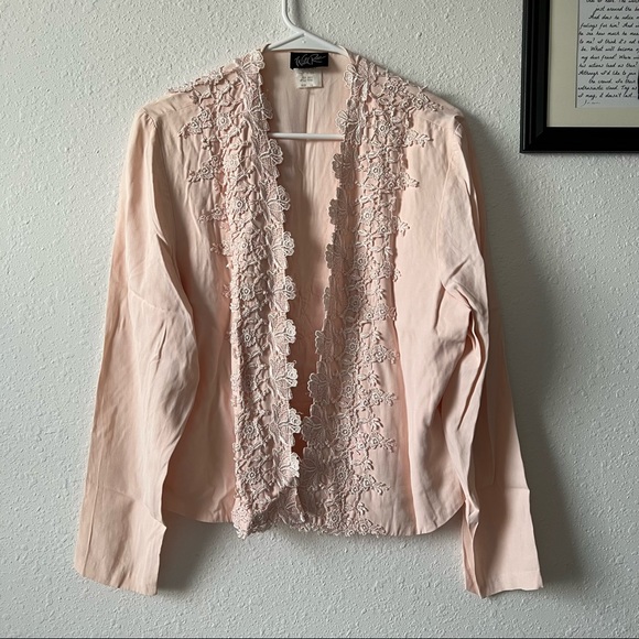 Wild Rose | Jackets & Coats | Vintage Lace Jacket With Pink Rose Lace ...